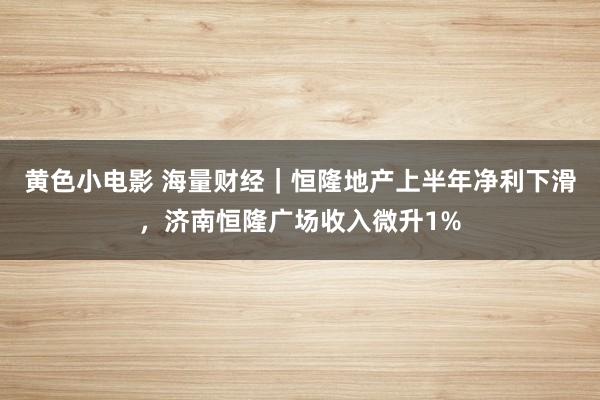 黄色小电影 海量财经｜恒隆地产上半年净利下滑，济南恒隆广场收入微升1%