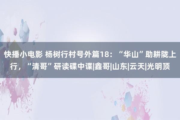 快播小电影 杨树行村号外篇18：“华山”助耕陇上行，“清哥”研读碟中谍|鑫哥|山东|云天|光明顶